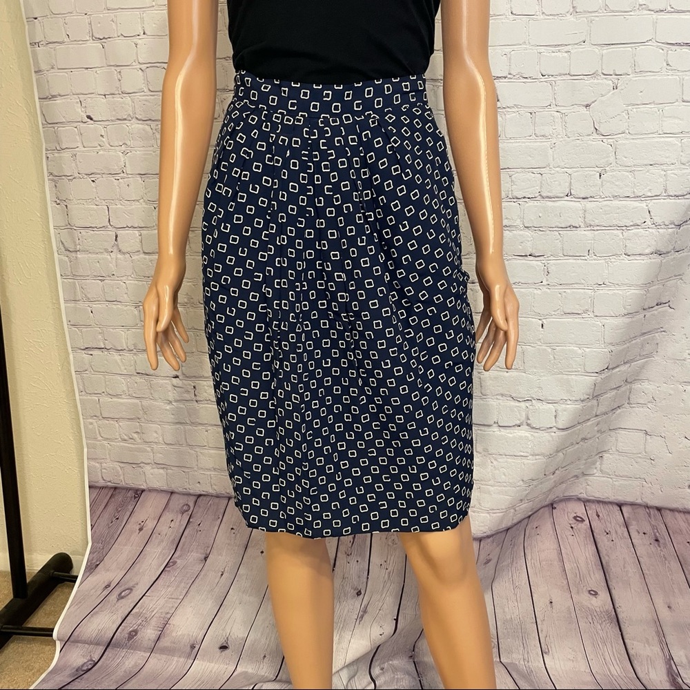 Liz Claiborne High Waist Business Formal Navy Blue Skirt Zipper size 6p